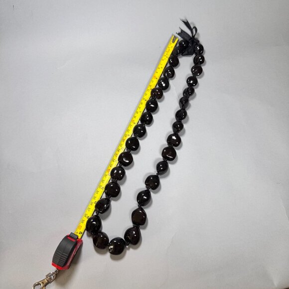 Vintage 1960s Hawaiian Brown Kukui Nut Lei Necklace – Handmade Hawaii - Picture 8 of 8